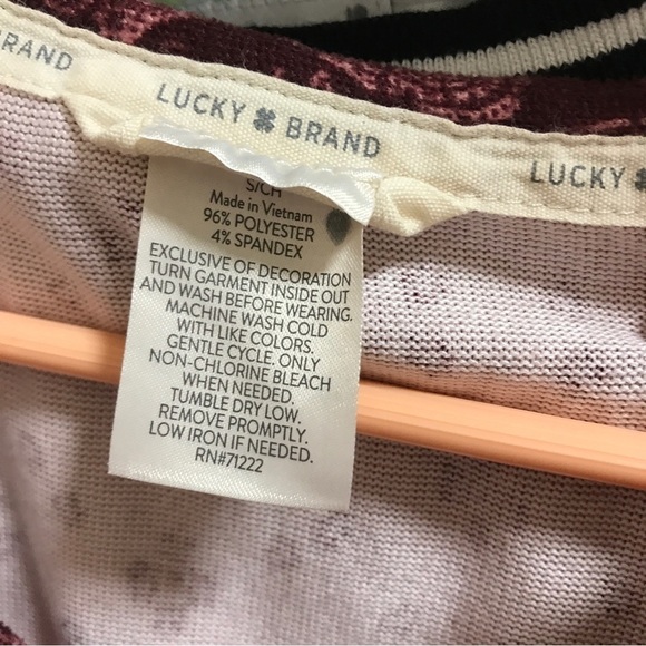 3/$15 Lucky brand maroon pink soft pajama tank top size S - Picture 8 of 8